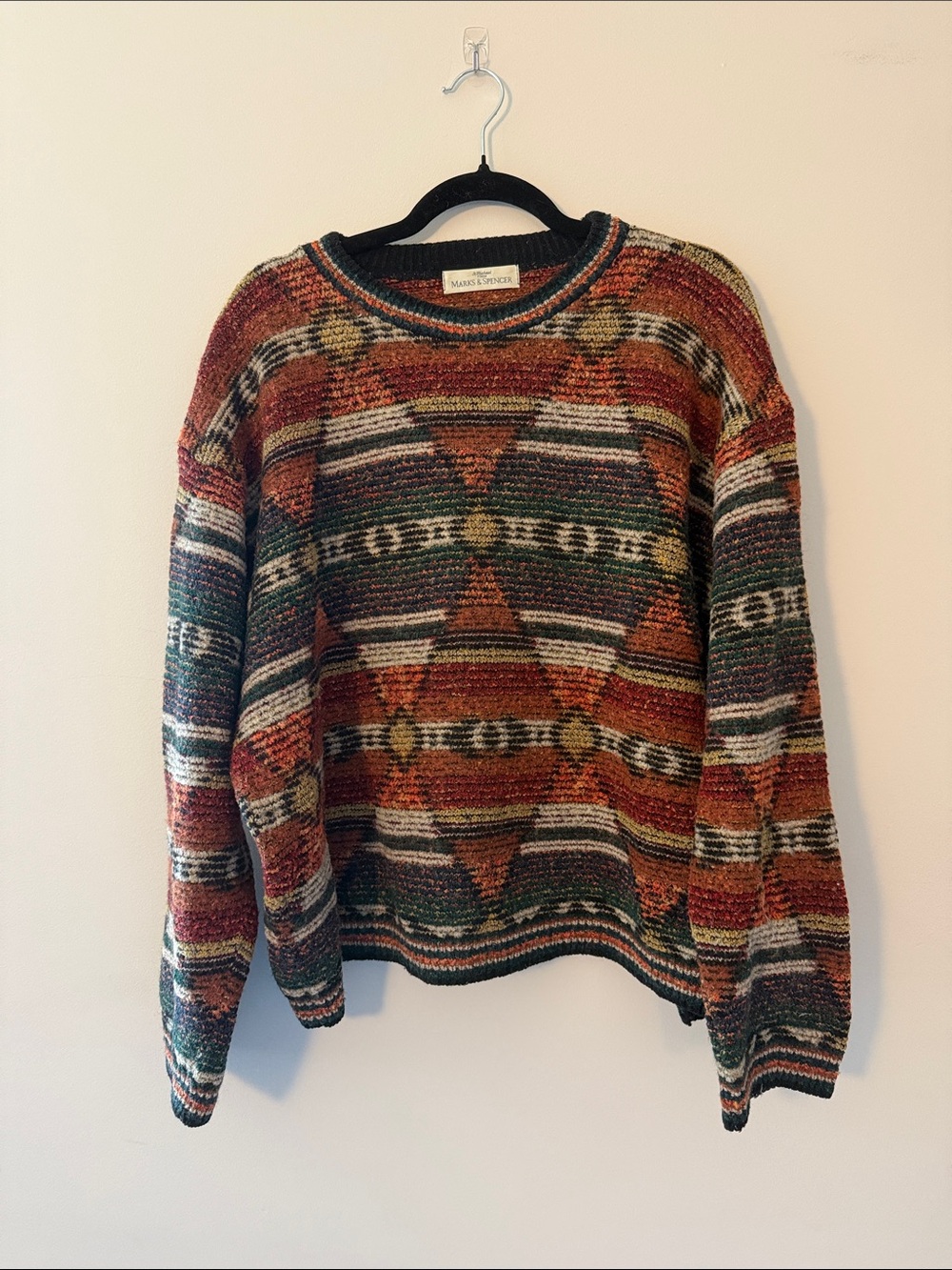Marks & Spencer Multicolor Geometric Crewneck Sweater